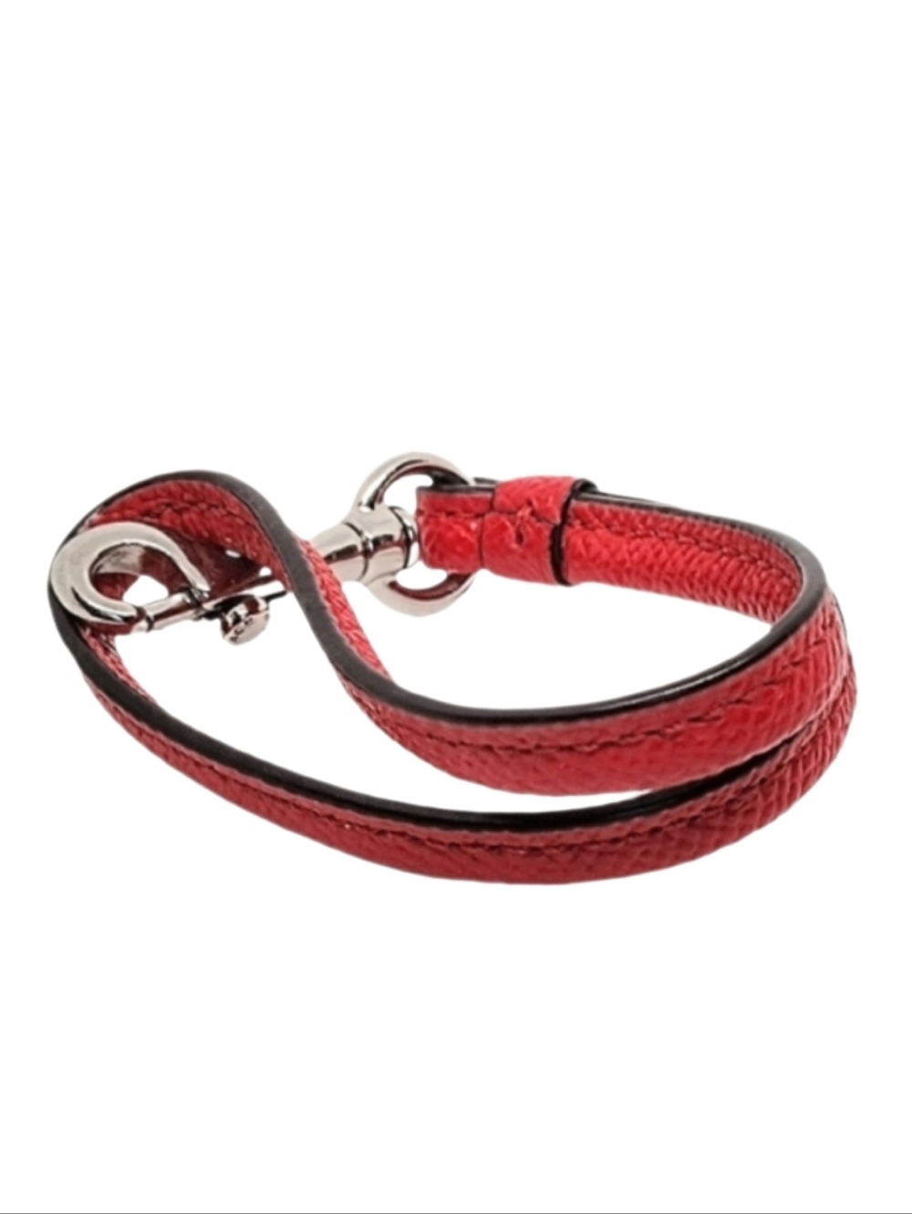 😍 Coach Bright Red Leather Replacement Lobster Clasp Wristlet Wrist Strap